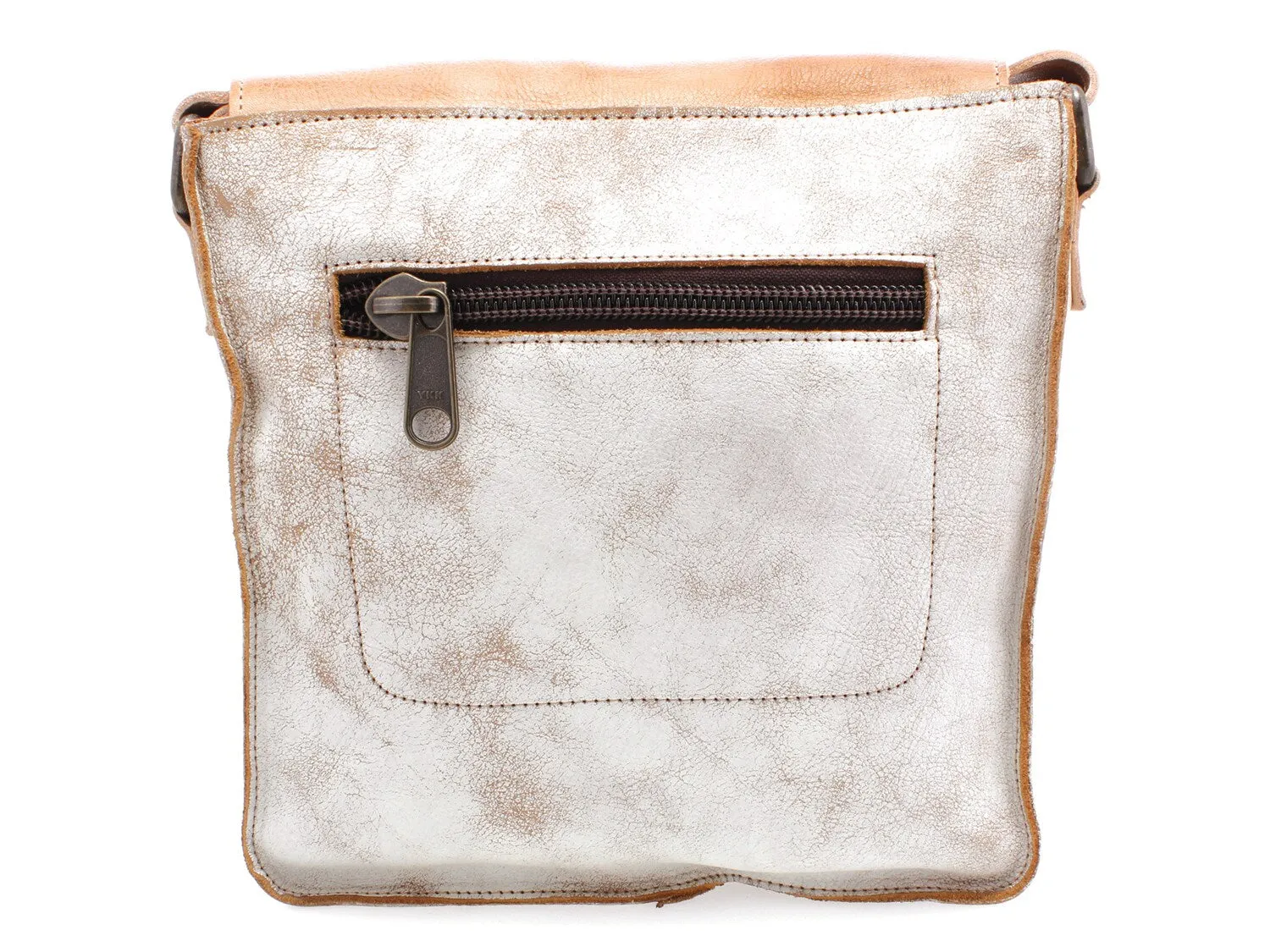 Bed Stu Venice Beach Leather Crossbody Bag, Brown/White