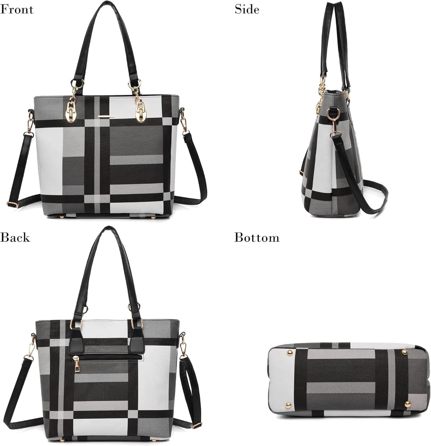 Purses and Handbags for Women Synthetic Leather Tote Crossbody Bags Satchel Purses Set 6pcs